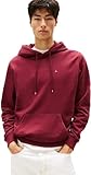 Tommy Jeans Herren Hoodie Regular Fit Flag Fleece mit Kapuze, Rot (Red Wine), XS