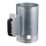 SEWACC Grillkamin Holzkohleanzünder aus Verzinktem Blech mit Kunststoffgriff Großer Outdoor BBQ...