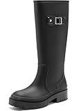 Lvptsh Gummistiefel Damen Hoch Regenstiefel Langschaft Wellington Boots Wasserdichte Gummischuhe...