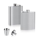 VFANDV Flachmann Edelstahl 2 Stück, 4oz/112ml Flachmann Set mit 1 Trichter und 1 Weinbecher...