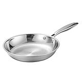 XJKLBYQ Edelstahl -Bratpfanne 8 hitzebeständige rostfeste Edelstahlpfanne mit ausgedehntem Griff...