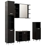 vidaXL Badmöbel Set 4-TLG. Waschbeckenunterschrank Spiegelschrank Hochschrank Midischrank Schrank...