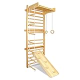 UISEBRT Sprossenwand Kletterwand Holz Turnwand Klettergerüst Indoor Turngeräte für Kinder und...