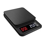 VICASKY Digitale Küchenwaage mit Timer Präzisionswaage für Kaffee Backen und Lebensmittel Schwarz...