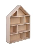 Rayher Holz-Setzkasten Haus, 30 x 43 x 8 cm, 8 Abteilungen, zum Hängen, Holzbox in Hausform, FSC...