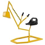 COSTWAY Sitzbagger 360° drehbar, Bagger zum Draufsitzen Metall, Bagger Sandkasten mit Schaufel &...