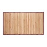 Relaxdays Bambusmatte, 80x45 cm, feuchtigkeitsresistent, rutschfest, Bambus Fußmatte Bad, Flur,...