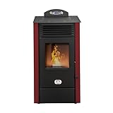 STUFE A PELLET ITALIA California 10 KW | Pelletöfen Effizienz 90% Heizt 80m² Autonomie 20 Std....