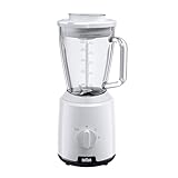 Braun Household PowerBlend 1 JB1050WH - Standmixer mit 1,5 l Glas-Mixaufsatz, Küchenhelfer zum...