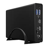 ICY BOX USB-C Festplattengehäuse mit USB HUB für 2,5 Zoll & 3,5 Zoll SSD/HDD, USB 3.2 (Gen 2), 10...