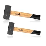 STAHLWERK Fäustel 2er Set mit 1000 g und 1500 g Hammerkopf | Plattenhammer aus gehärtetem und...