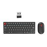Qsvbeeqj Silents Klickt Drahtlose Tastaturen Maus Set Runde Retro Schlüsselkaps 2.40g...