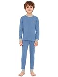 Xnihocha Kinder Thermounterwäsche Jungen Mädchen Unisex Oberteil Body & Hose Sportlicher Warm...