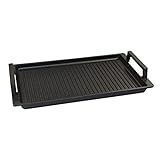 Lieblingspfanne - Grillplatte BBQ 41 x 24cm mit Seitengriffen antihaftbeschichtete Grill-Wendeplatte...