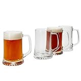 MamboCat 4er Set Artisan Bierkrug I 250ml, Höhe 12,3cm I für 4 Personen I Bierhumpen aus Glas mit...