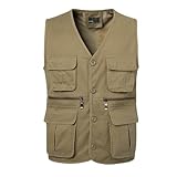 Genérico Weste für Herren, ärmellos, mit vielen Taschen, Arbeitsjacke, Jagd, Fischerweste,...