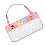 Abaodam Bestickte Mahjong Tasche mit Reißverschluss Transparenter Aufbewahrung für Amerikanische...