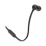 JBL Tune 110 – In-Ear Kopfhörer mit verwicklungsfreiem Flachbandkabel und Mikrofon in Schwarz –...