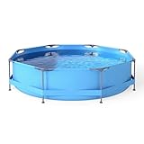 RELAX4LIFE Pool-Set mit Filterpumpe, Aufstellpool rund, Ø 300 x 76 cm, Swimming Pool Metallrahmen,...