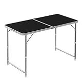 WOLTU Campingtisch Klapptisch Gartentisch Arbeitstisch Balkontisch höhenverstellbar Aluminium MDF...