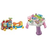 VTech ABC-Eisenbahnspielzeug, bunt, deutsch & Baby Abenteuer Spieltisch pink – Bunter...