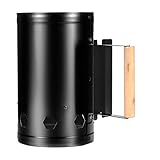 Fockety Schnellstarter mit Windeinlass-Design, Edelstahl-Holzkohle-Kaminanzünder für...