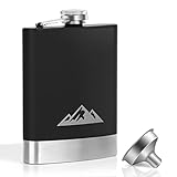 KWANITHINK Flachmann Edelstahl, 8oz/227ml Hip Flask mit Trichter, Vatertagsgeschenk Flachmann...