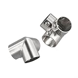 Edelstahl-Rohrverbinder 26 mm Innendurchmesser, für Regal- und Möbelmontage (rechter Winkel...