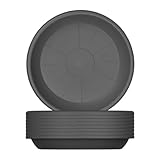 BigDean 9X Blumentopf Untersetzer Ø 29 cm Farbe Anthrazit Kunststoff Blumenuntersetzer...
