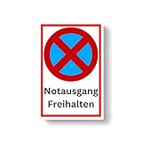 Notausgang freihalten Schild 20cm X 30cm 3mm Hartschaum Witterungsbeständig Für innen und außen