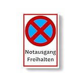 Notausgang freihalten Schild 20cm X 30cm 3mm Hartschaum Witterungsbeständig Für innen und außen