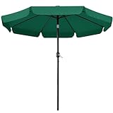 Yaheetech Sonnenschirm mit Volant Φ 267,5 cm Kippbarer Gartenschirm UV-schutz Kurbelschirm Stabile...
