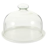 COLLBATH Keramik Kuchenplatte mit Glasglocke Transparente Obst Dessertplatte für Partys und...