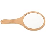 SKISUNO Tragbarer Handspiegel aus Bambus mit Griff Kosmetischer Schminkspiegel Bruchsicherer...