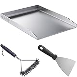 valuents® Grillplatte - Plancha Grill Platte aus dickem & rostfreiem Edelstahl – 40 x 30 cm –...