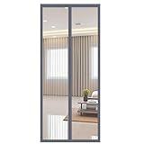 TJDWPRRD Transparenter Außenvorhang,Fliegengittertür mit Magnetverschluss Transparente Plane für...