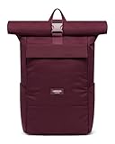 LARKSON Rucksack Damen Herren Rot - No 4 - Rolltop Backpack mit Laptopfach Uni, Arbeit & Fahrrad -...