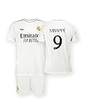 Real Madrid Home Kit Trikot und Shorts Saison 24/25, Mbappé, 6 Years, Replik Shirt Mit Offizieller...