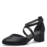 Tamaris Comfort Damen Pumps aus Leder mit Klettverschluss, Schwarz (Black Nappa), 38 EU