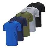 CIMIC 5er Pack Sport Tshirts Herren Funktionsshirt Sportshirt Kurzarm T Shirt Atmungsaktive...