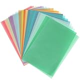 20x Transparentpapier Bunt A4, 20 Farben, Pergamentpapier zum Basteln, Buntes Transparentpapier...