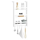 SoBuy® FRG150-W Hängeregal für Kühlschrank mit 5 Haken Türregal Küchenregal Gewürzregale mit...