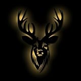 Namofactur® - Hirschkopf Wanddeko mit LED Beleuchtung, Schwarz lackiert oder unbehandelt –...