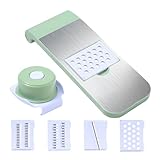 SOLUSTRE Haushalts Gemüseschneider aus Edelstahl Mehrzweck Gemüsereibe mit Sicherem Schneidesystem...