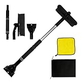 Eiskratzer Auto mit Besen Schneebesen Autowaschhandtuch, Telecop 56-73 cm, ABS Eisbrecher,...