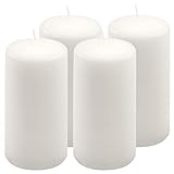 Stumpenkerze weiß Höhe 15 cm Ø 7,5 cm lange Brenndauer Rund-Kerze Säulenkerzen Kerzen-Deko...