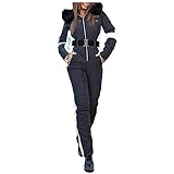 Shffuw Schneeanzug Damen,Skianzug Damen 2 Teilig,Einteiliger Ski Overall Winter Warme Schneejacke...