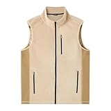 YOSUWOAI Fleeceweste Herren Weste Herbst Winter Anglerweste Warme Stehkragen Ärmellose Jacke...