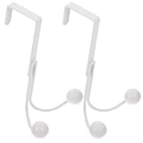 NUOBESTY 2 Stück Türhaken aus Metall mit Doppelköpfen Mattweiß Kleiderbügelhaken für...