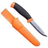 Morakniv Messer - Companion - rostfreier Sandvik Stahl 12C27 - zweifarbiger Griff - neonfarbene...